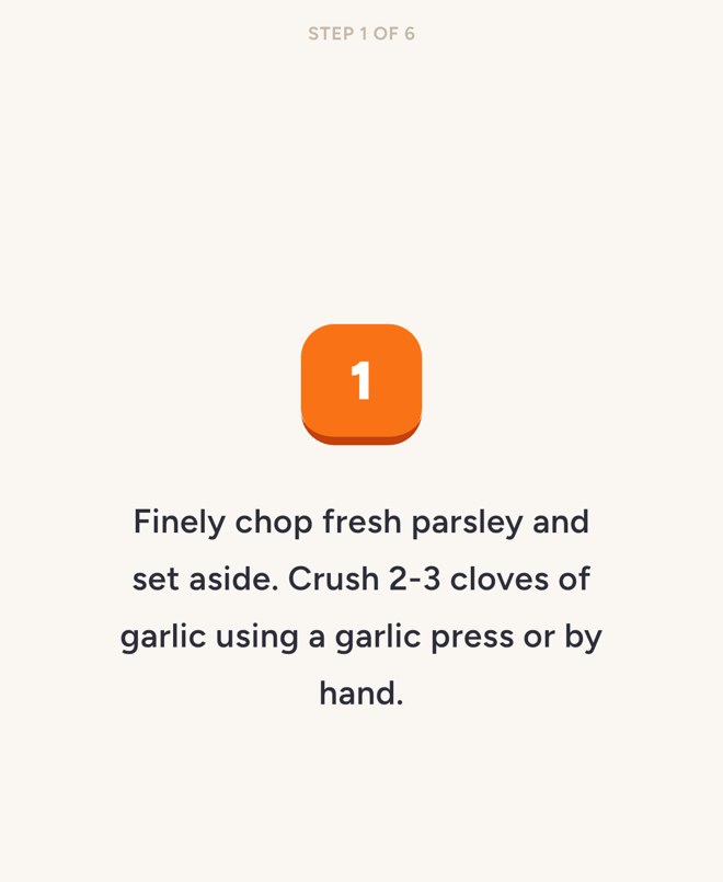 Cook mode step from a recipe reel